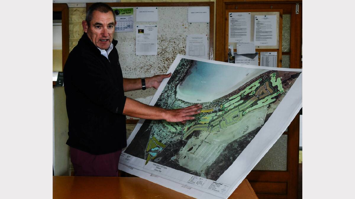 Greens Beach Golf Club president Richard Landherr explains the $130 million redevelopment proposal.   Picture: NEIL RICHARDSON