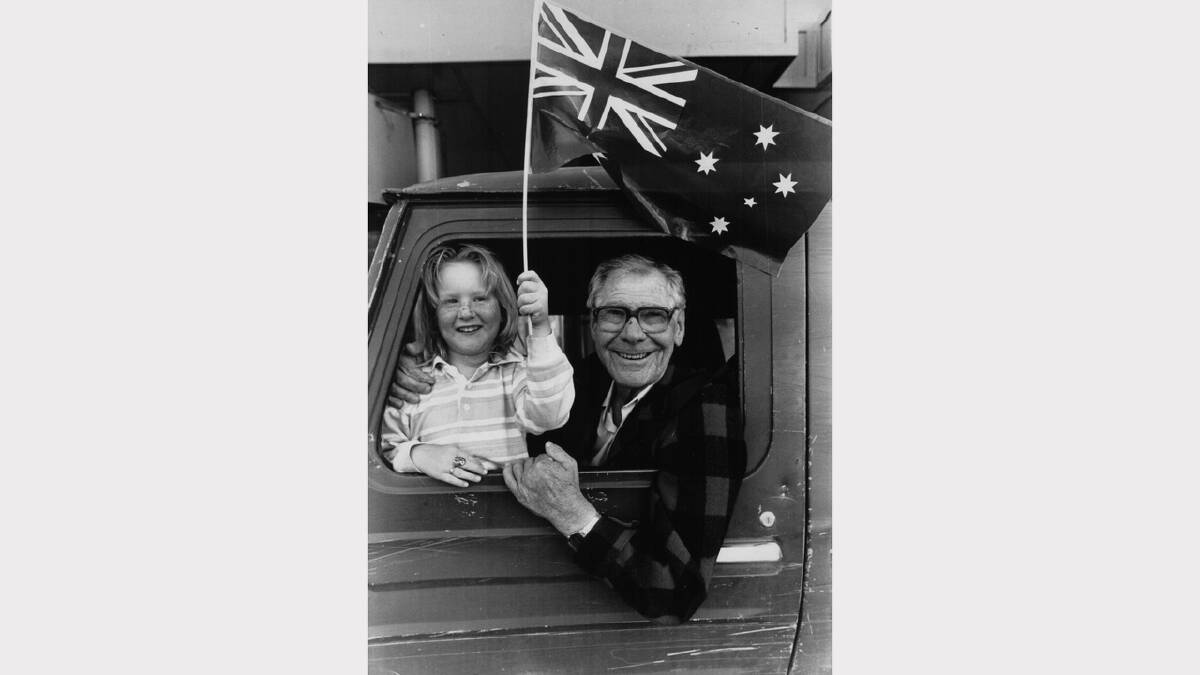 Anzac Day flashback gallery | Harry Pridmore, who served during World War II, with Erica Martyn during the 1990 Launceston parade.