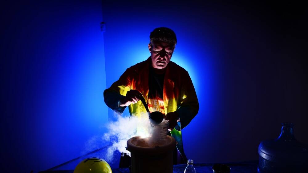 The Crazy Scientist, Darin Carr, performed his scientific magic to a crowd of children and parents at the QVMAG Inveresk. Picture: Scott Gelston
