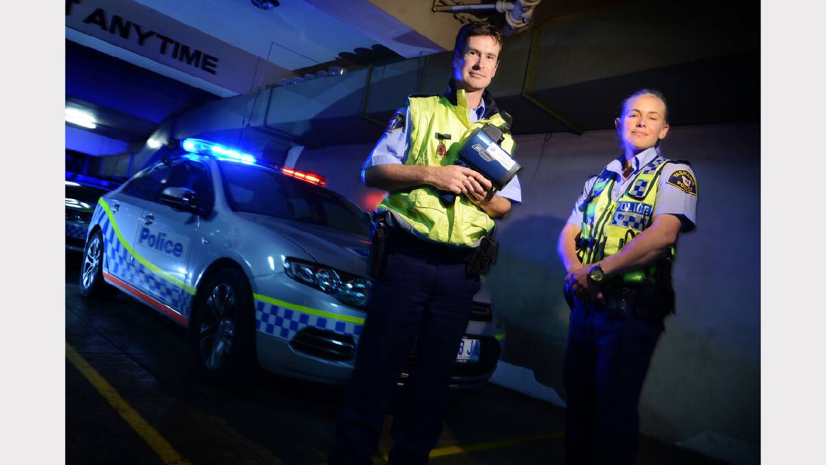 Constable Paul Beaumont and Senior Constable Skye Carey, both with Northern Road and Public Order Services, will be part of the police blitz Operation Crossroads this Easter. Picture: Scott Gelston