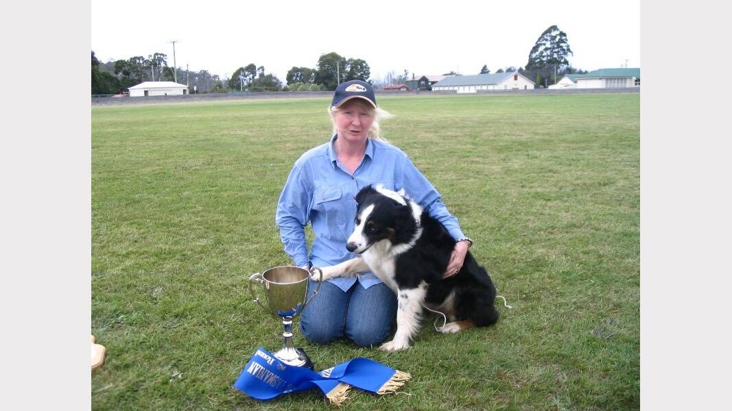 Louise Grant and Fleetwood Lucky prepare for the Northern Championship Sheepdog Trial.