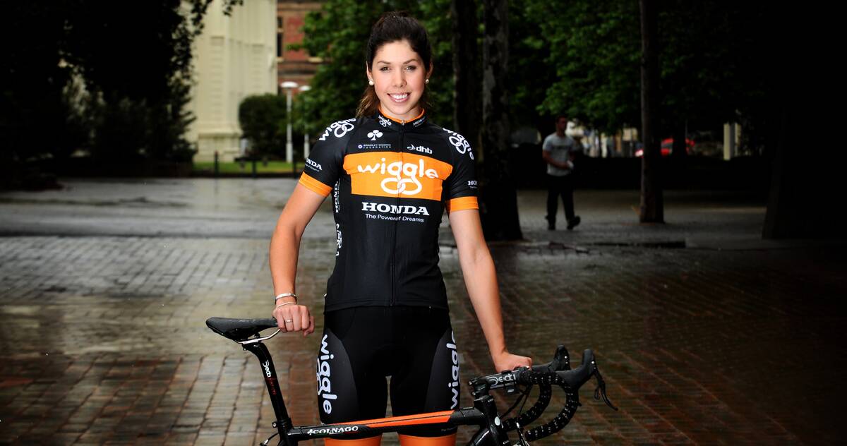 Launceston's very own world champion cyclist Georgia Baker has signed with the Wiggle Honda Team. Picture: Geoff Robson