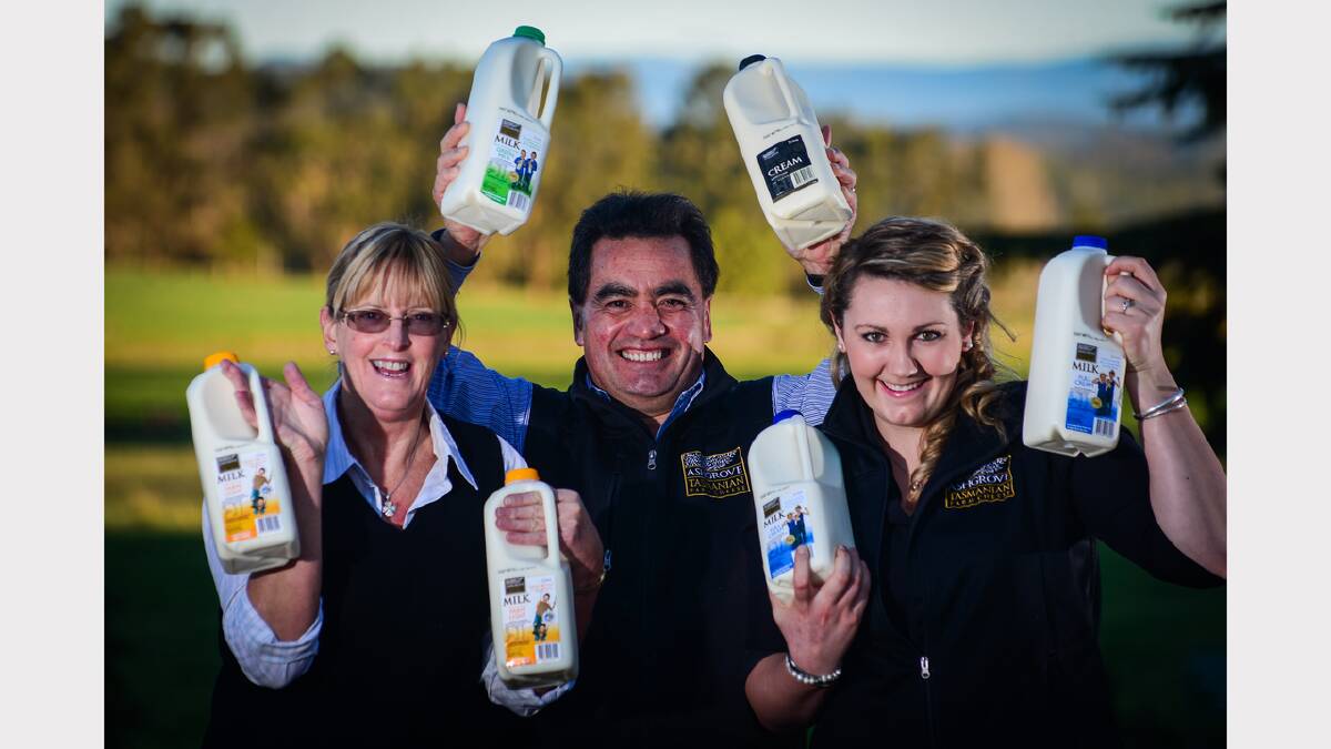 Ashgrove Cheese Farm milk saleswoman Ros Groom, planning and services manager Roy Thomas and sales assistant Liv Whatley.