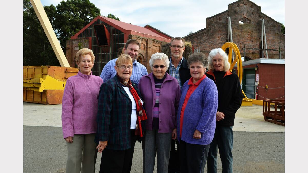 Pat Gray, Damian Blackwell, Peter Wright, Julie Caldwell, Marie Howard-Dowlman, Sheila Walker and Peta Dobson at the Beaconsfield Mine and Heritage Centre. Picture: EMILY BAKER