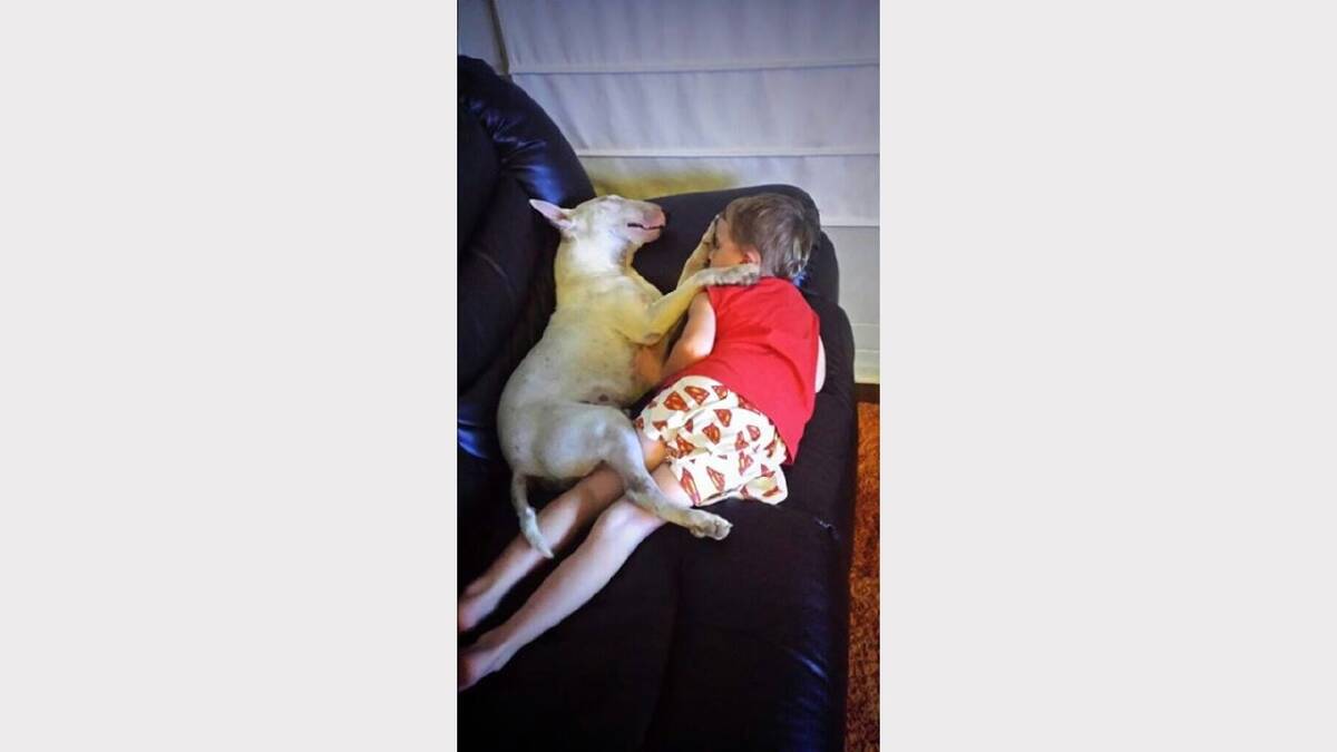 'Aww Zake and his puppy'. Sent in by Samantha