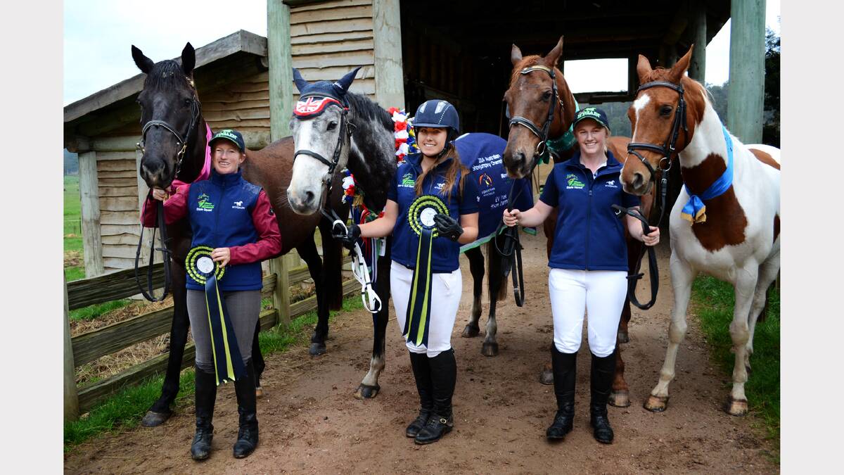 Jo Geard, with Ambervale Smudge, Danielle Whatley, with Cavallo Park Carousel, and Courtney Swain, with Wellbrook Magical Mist and Wellbrook Chesterfield.