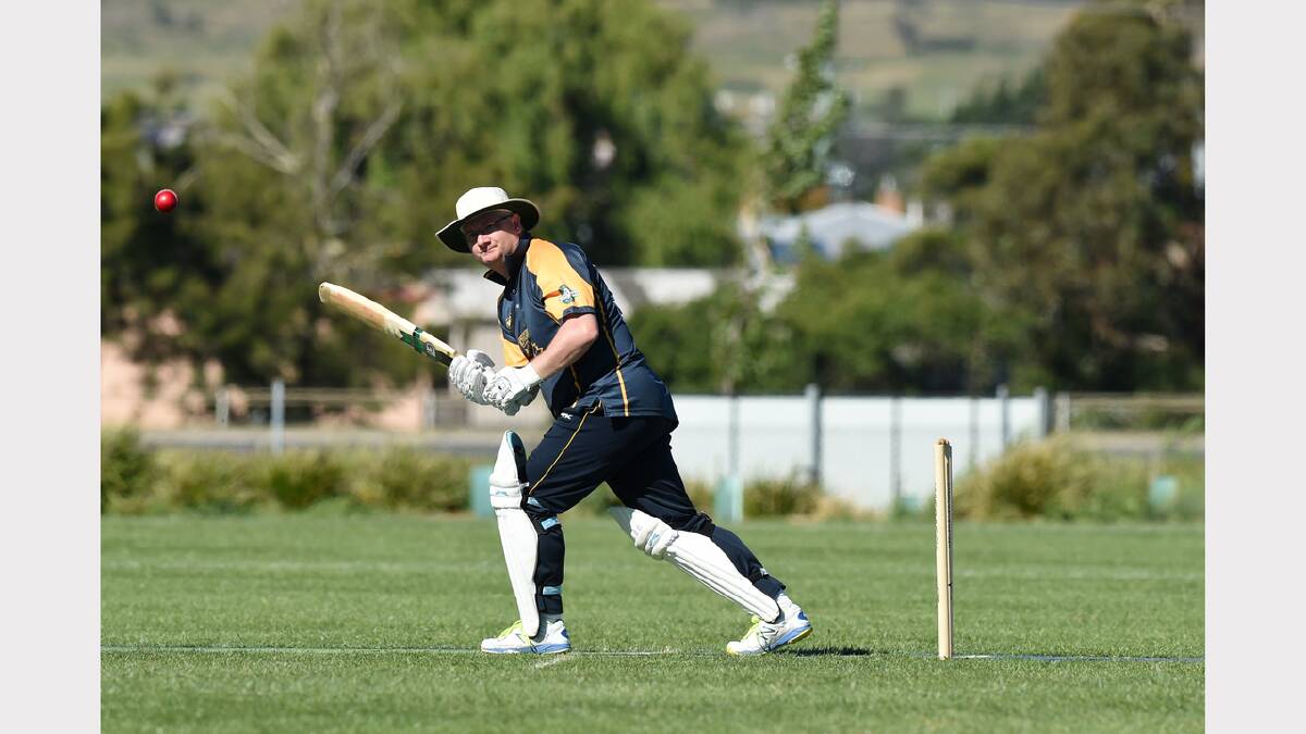 Diggers batsman Troy Price turns the ball on the leg side in the match against Uni-Mowbray yesterday. Picture: Mark Jesser