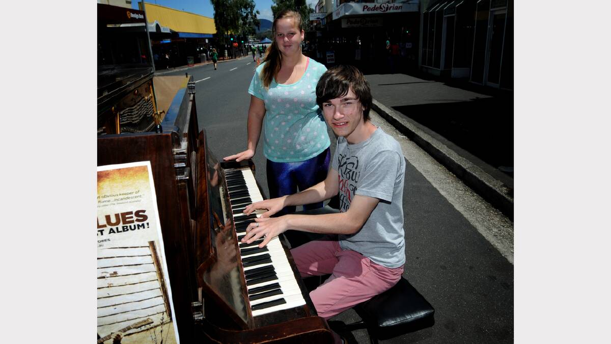 Courtney Saltmarsh, 16, and Addison Marshall, 16, in the main street of Ulverstone. Picture: Geoff Robson