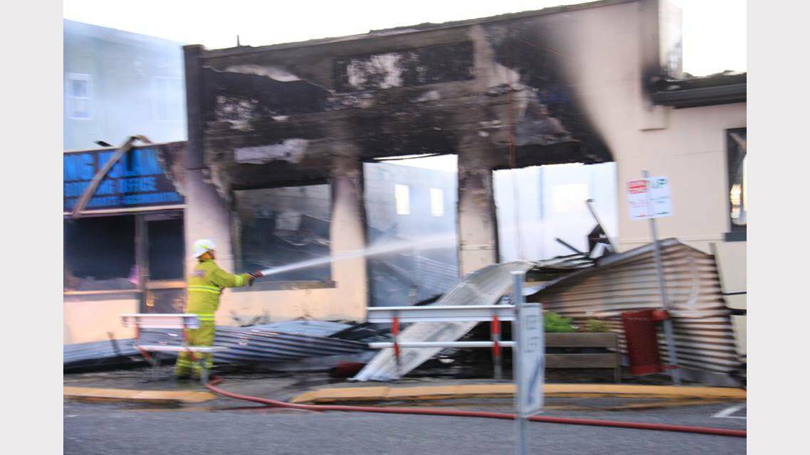 The remains of the Barr's Store building on King Island following Sunday's fire. Picture: YVONNE TROUT, Facebook