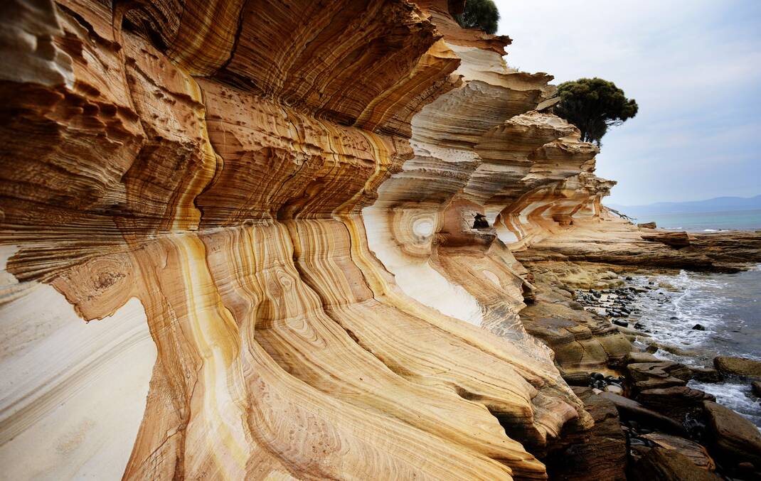 The Painted Cliffs at Maria Island. Picture: Scott Gelston
