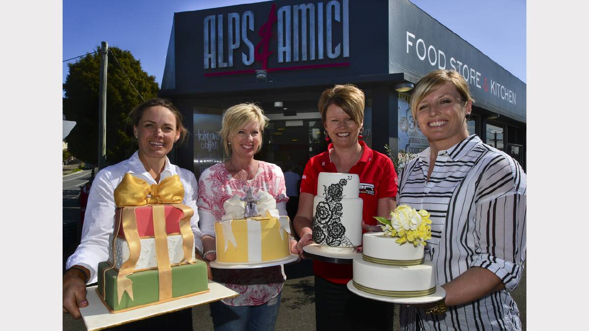 Sally Alps, Wendy Tomkinson, Jane Apted and Amanda Cowley with cakes for the Ben Elephant Ball auction. Picture: NEIL RICHARDSON
