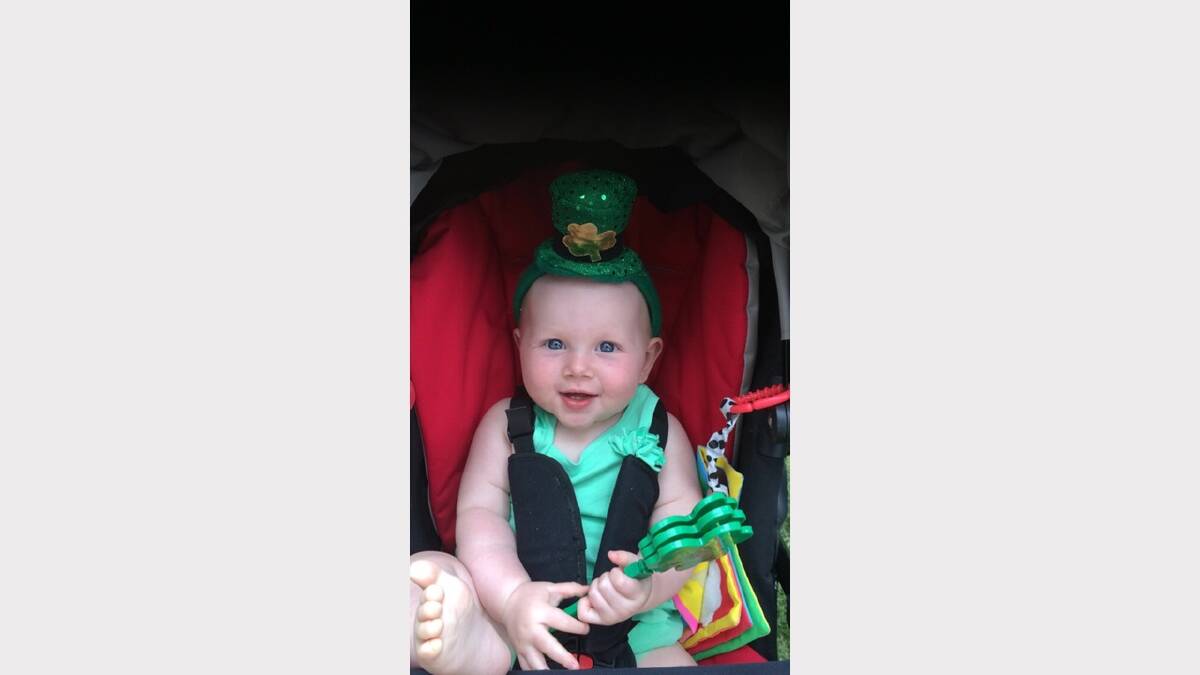 'Granddaughter 'Charlie Tehan' got in the Irish spirit her very first St Patricks Day at Westbury Village Green'. Sent in by Karen Allen