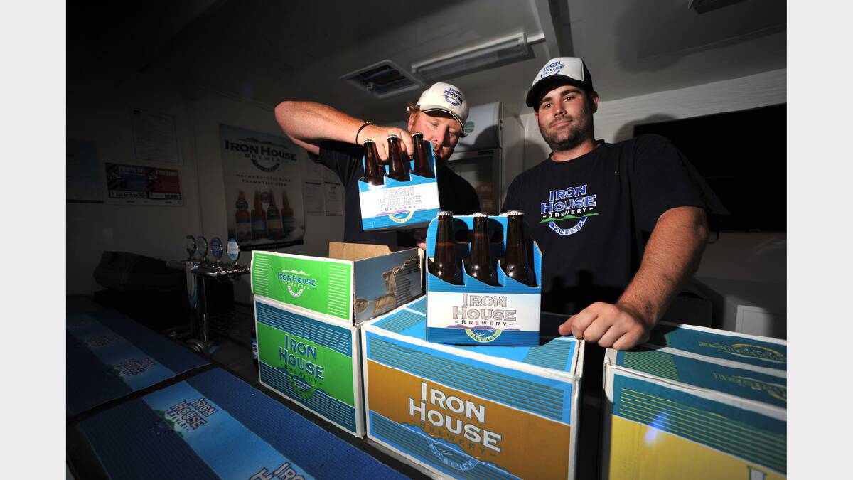 Iron House Brewery's Michael Briggs and Jimmy Anderson. The brewery will bottle and market the winning home brew from this year's Bicheno Food and Wine Festival home brewing competition.