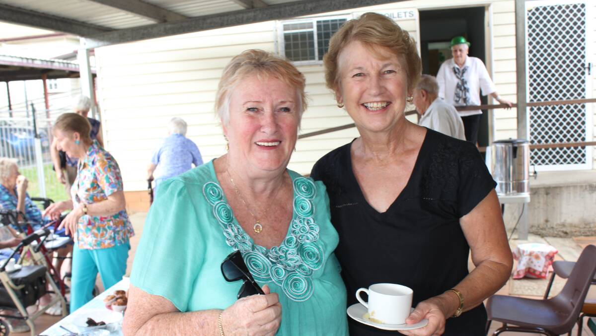 Beenleigh woman Teresa Harm and Diane Connors from Jimboomba caught up before the Glad's Girls drought fundraiser concert.