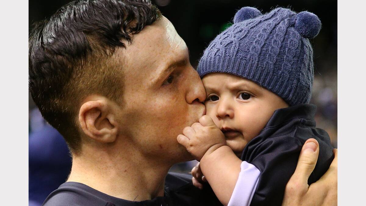 Mitch Robinson is looking to his future and that of his
son, Chance. Picture: Getty Images.