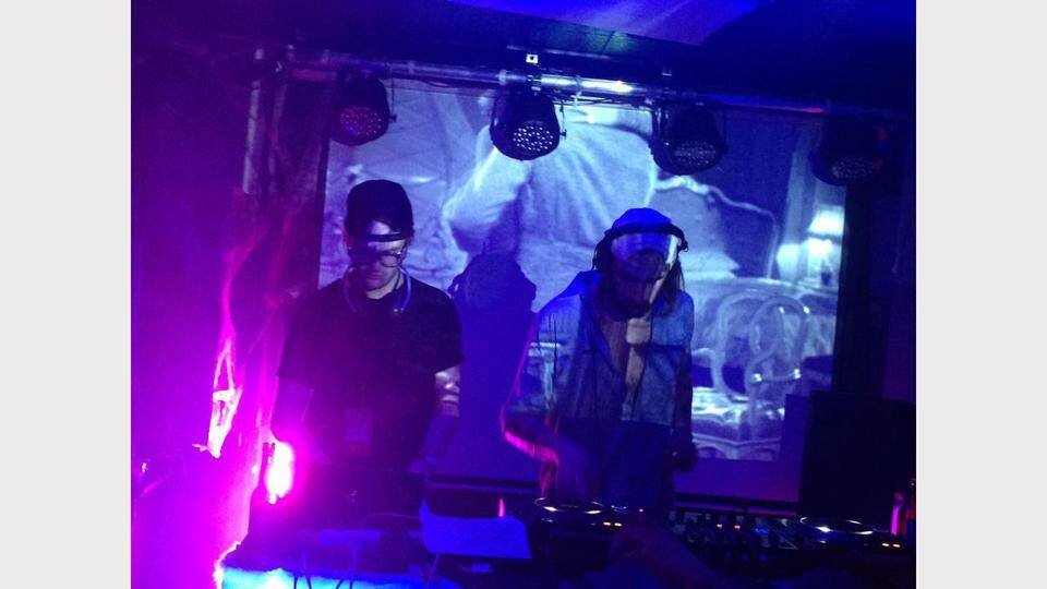 Yacht Club DJs in action in Hobart last night. Picture: Daniel McCulloch. 