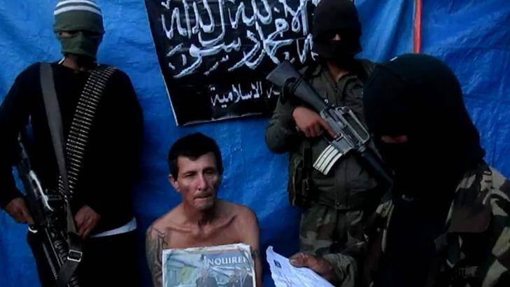 Rodwell during his captivity in 2012, in a video released by the Abu Sayyaf Islamists. Photo: Supplied 
