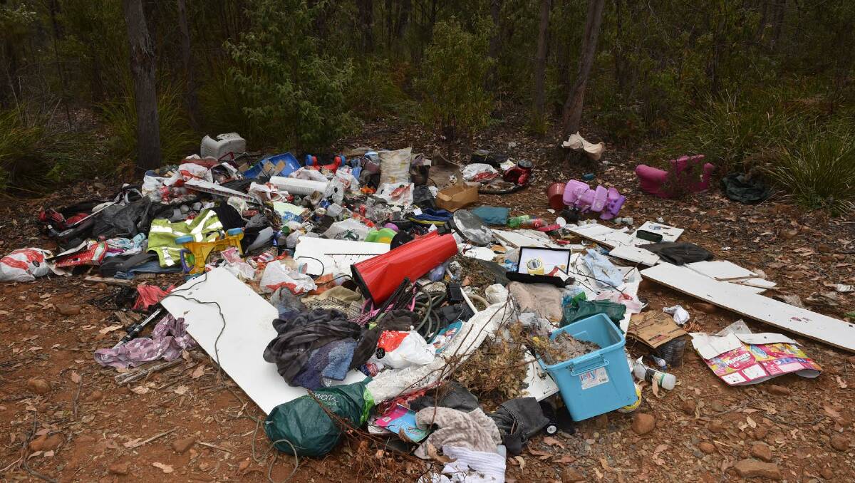 Masses of rubbish were found in Hollybank Reserve on Sunday. Picture: Paul Scambler