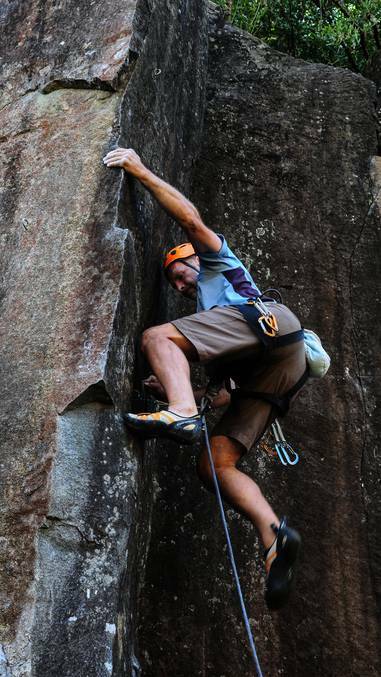 Tasmanian rock climber Gerry Narkowicz Photo: NIEL RICHARDSON