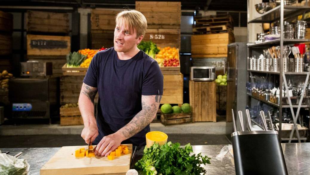 Electrician Trent Harvey cooked a barramundi dish to dazzle the judges and be put straight through to this year's top 24 on MasterChef. Picture: Channel Ten