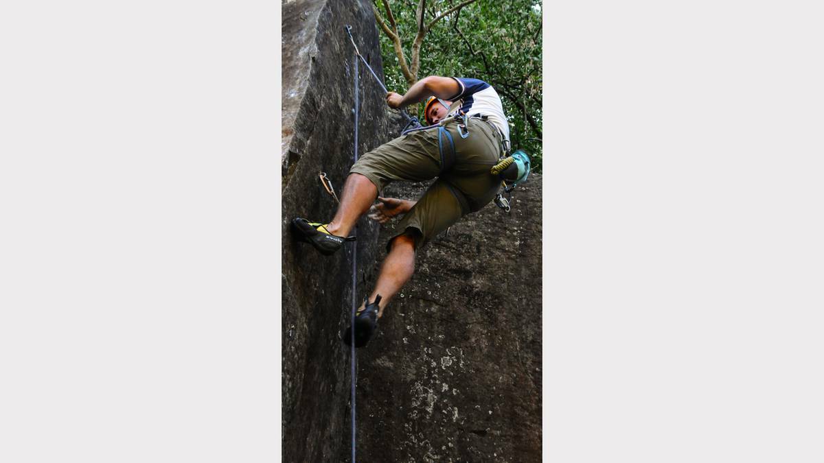 Andrew Martin climbs the Gorge. Photo: NIEL RICHARDSON