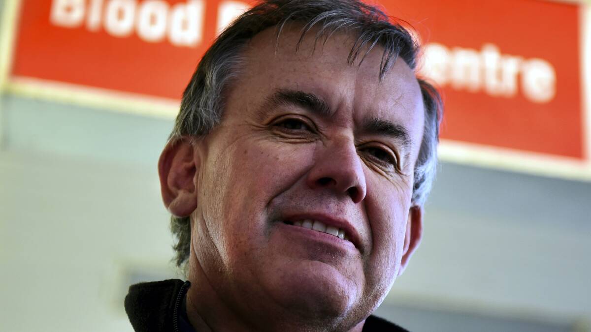 Blood donor Mark Tyeson has been giving blood since the early 1980s. Picture: NEIL RICHARDSON
