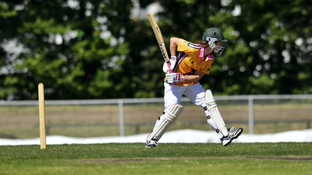 South Launceston’s Courtney Webb in  action on her way to scoring 63 off 49 balls on Sunday.
