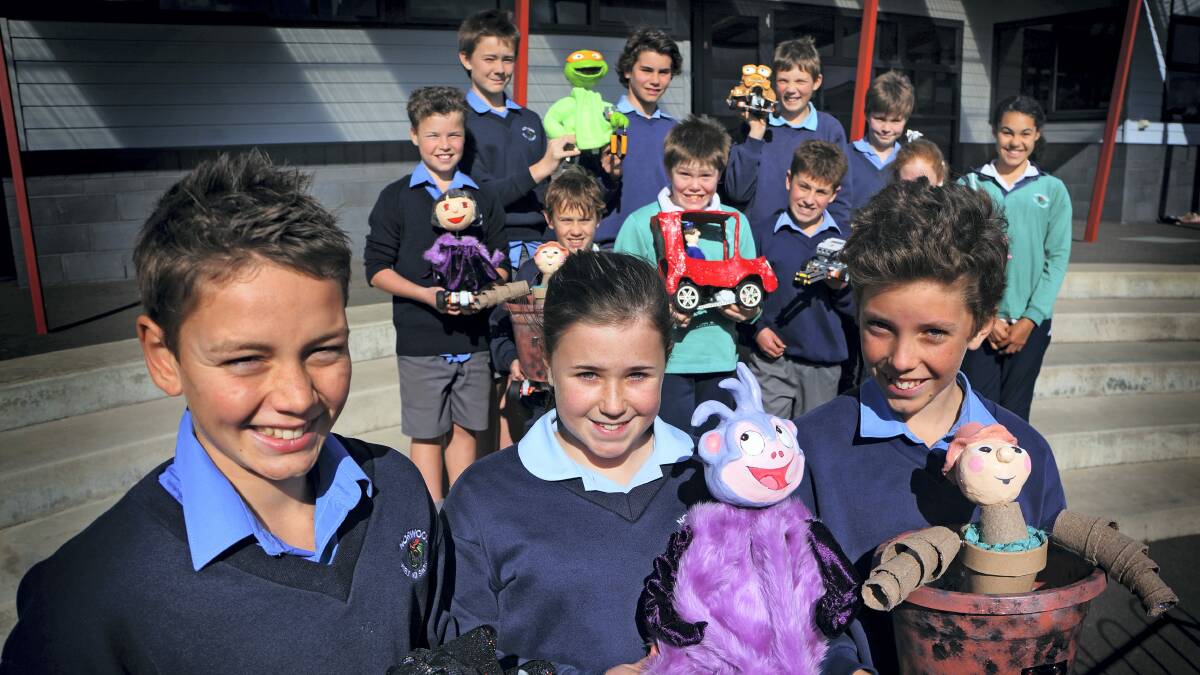 Norwood Primary School grade 6 pupils show off their winning RoboCup Junior entries. At the front are Jonty Pretorius, Abby Jackson and Johnny Murray. Picture: ZONA BLACK