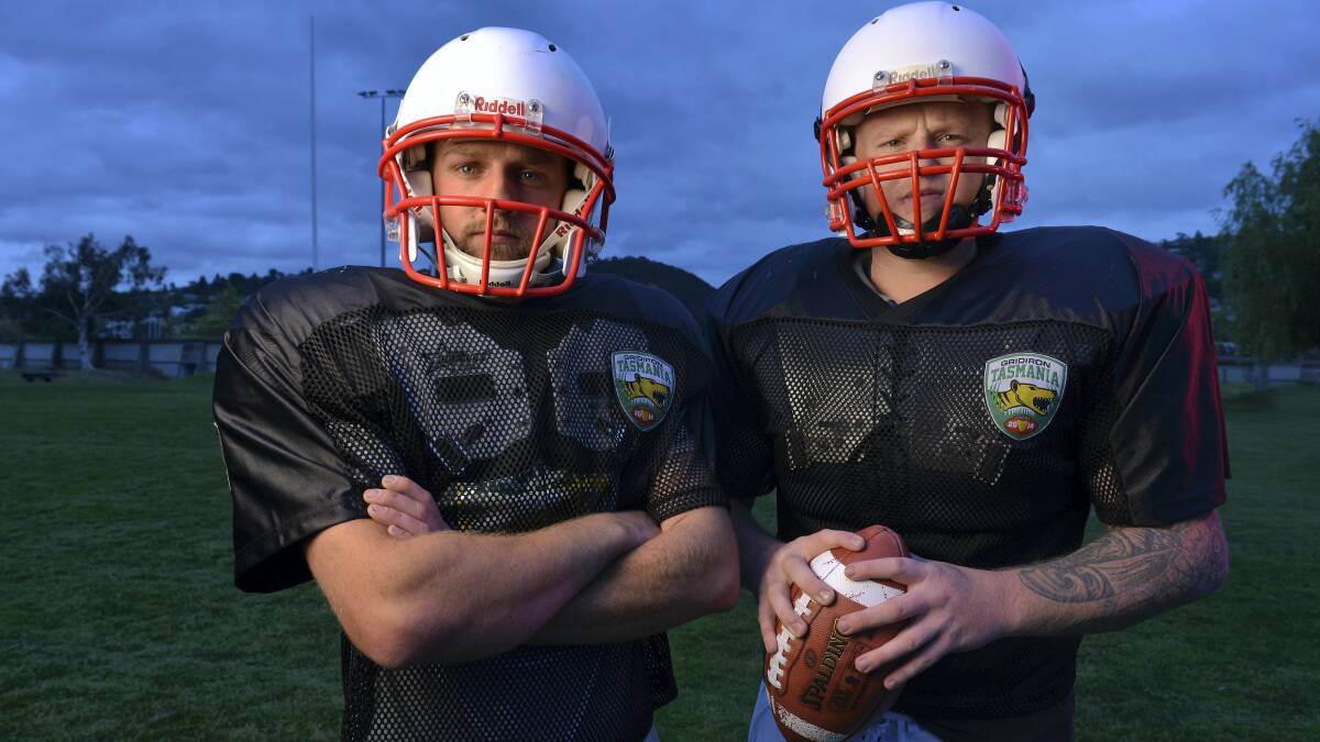 Northern Gorillas players Fletcher Harding and Nick Boxhall gear up for the season.  Picture: SCOTT GELSTON