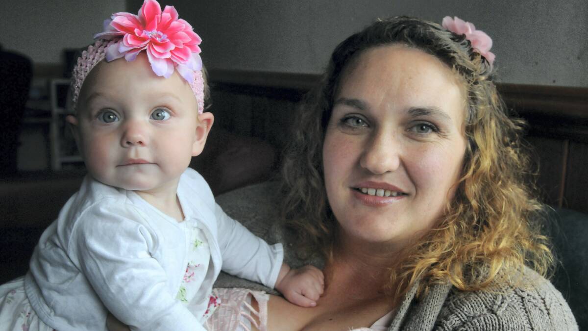 Christina Mathewson and nine-month-old Marcella. Mrs Mathewson lost Marcella's twin seven weeks into her pregnancy.  Picture: PAUL SCAMBLER
