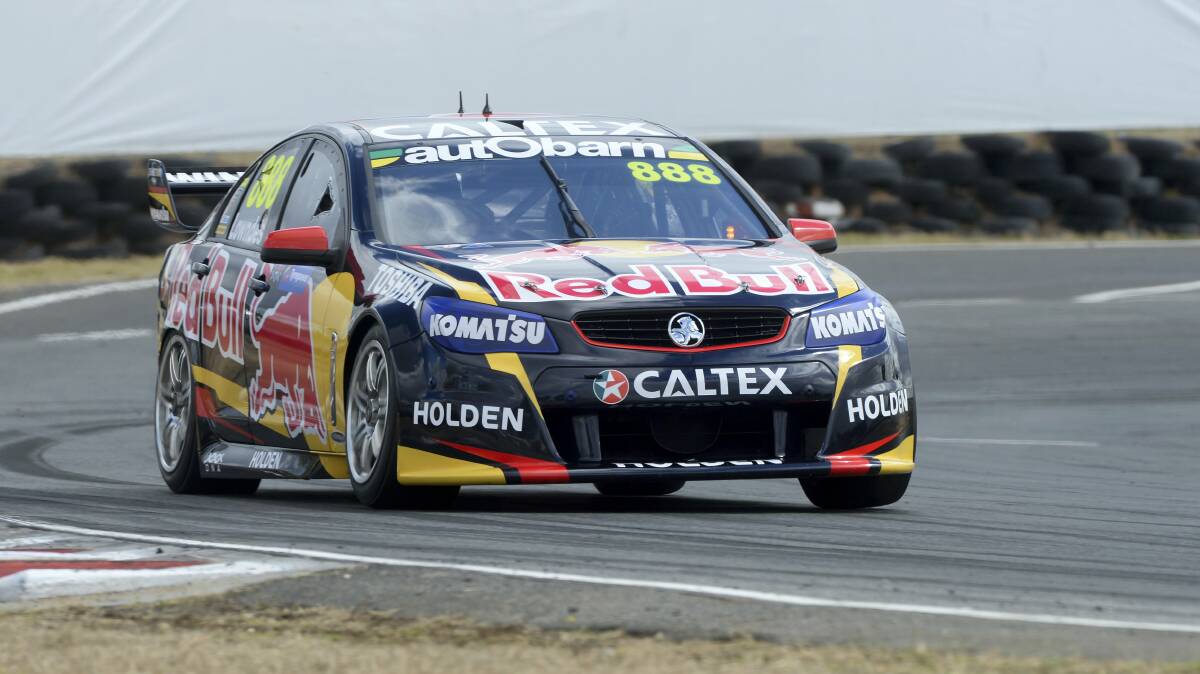 Red Bull Racing's  Craig Lowndes  topped the first two practice sessions before  being pipped by  teammate Whincup.