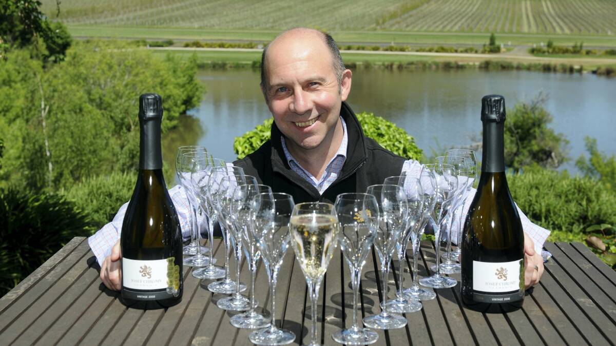 Josef Chromy Wines sales and marketing manager Dave Milne prepares for Effervescence Tasmania at the Relbia winery.  Picture: PAUL SCAMBLER

