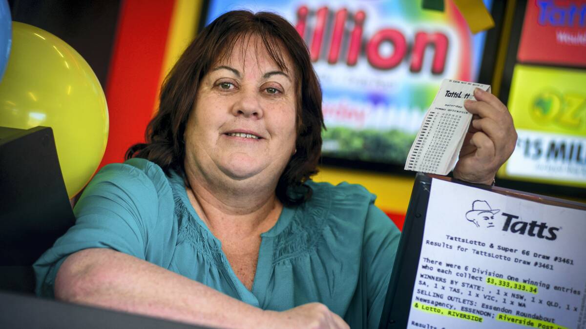 Sandra Hudson, of Riverside Post, News and Lotto, sold the winning $3.3 million ticket. The first division Lotto ticket remained unclaimed yesterday.  Picture: PHILLIP BIGGS