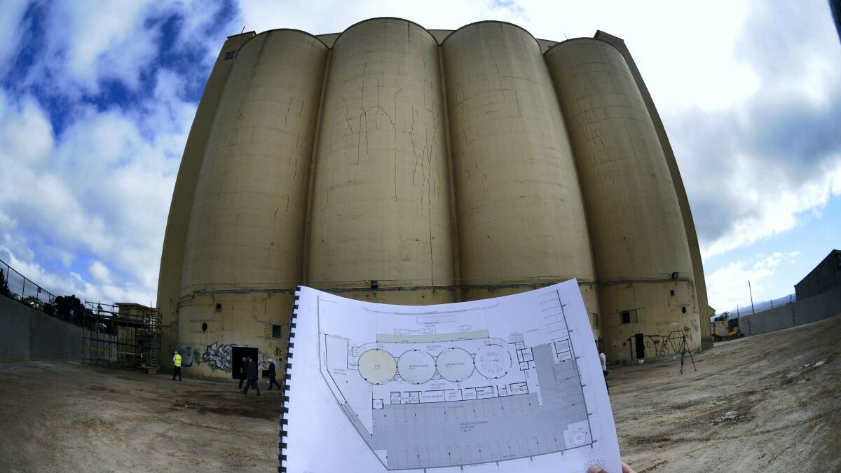 Developer Errol Stewart led a tour of his Silos Hotel site yesterday. Picture: Paul Scambler