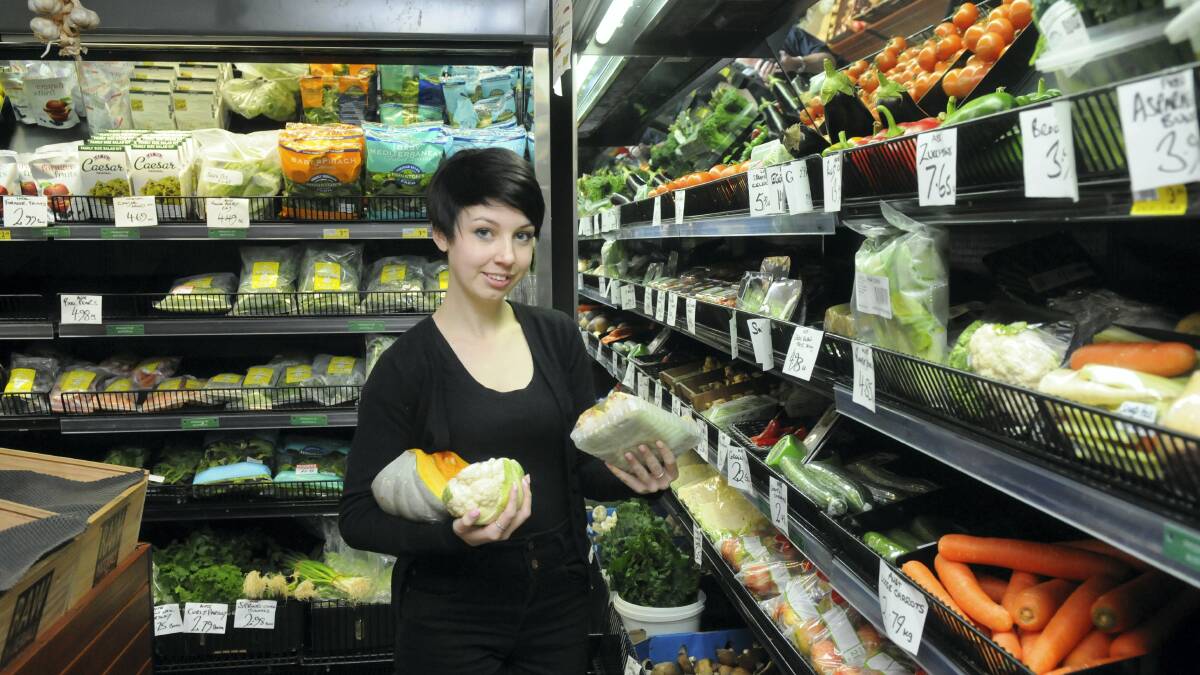 Grocery shopping required more thought than usual for Examiner journalist Emily Baker when she spent a week living on a budget equivalent to the Youth Allowance. Picture: PAUL SCAMBLER
