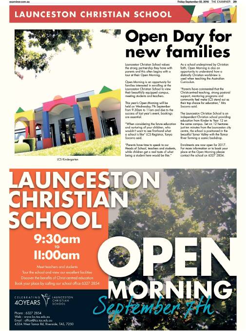 Launceston Christian School 40th Anniversary