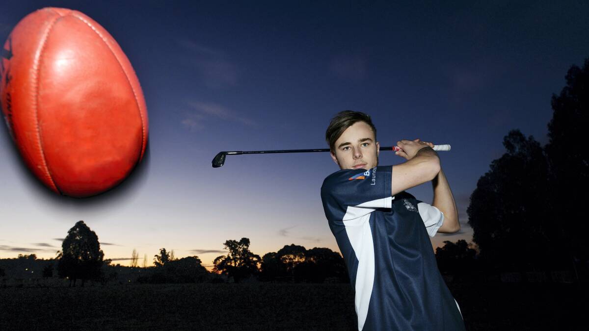 Riverside golfer Sam Rawlings is keeping his eye in over  the  winter  with the Launceston Football Club. Rawlings made his senior debut last weekend in the Blues' big win against the Tigers.