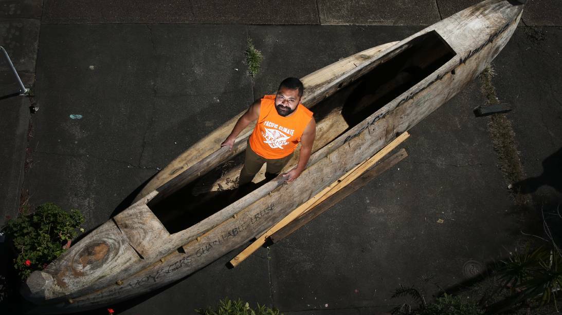 RISING TIDE: Zane Sikulu will be among a contingent of Pacific islanders joining an anti-coal protest on Newcastle harbour on Sunday, in response to climate change's impact on his home country of Tonga. Picture: Marina Neil