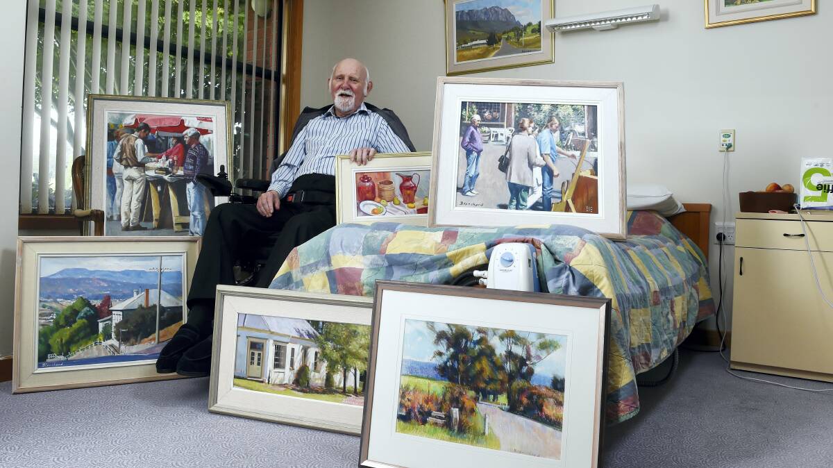 Artist Brian Blanchard has permanently loaned more than 60 art pieces to the Launceston General Hospital in an effort to raise funds for medical research.
  Picture: MARK JESSER
