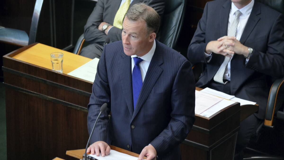 Premier Will Hodgman delivering the State of the State address in Parliament yesterday.

 Picture: GEORGIE BURGESS
