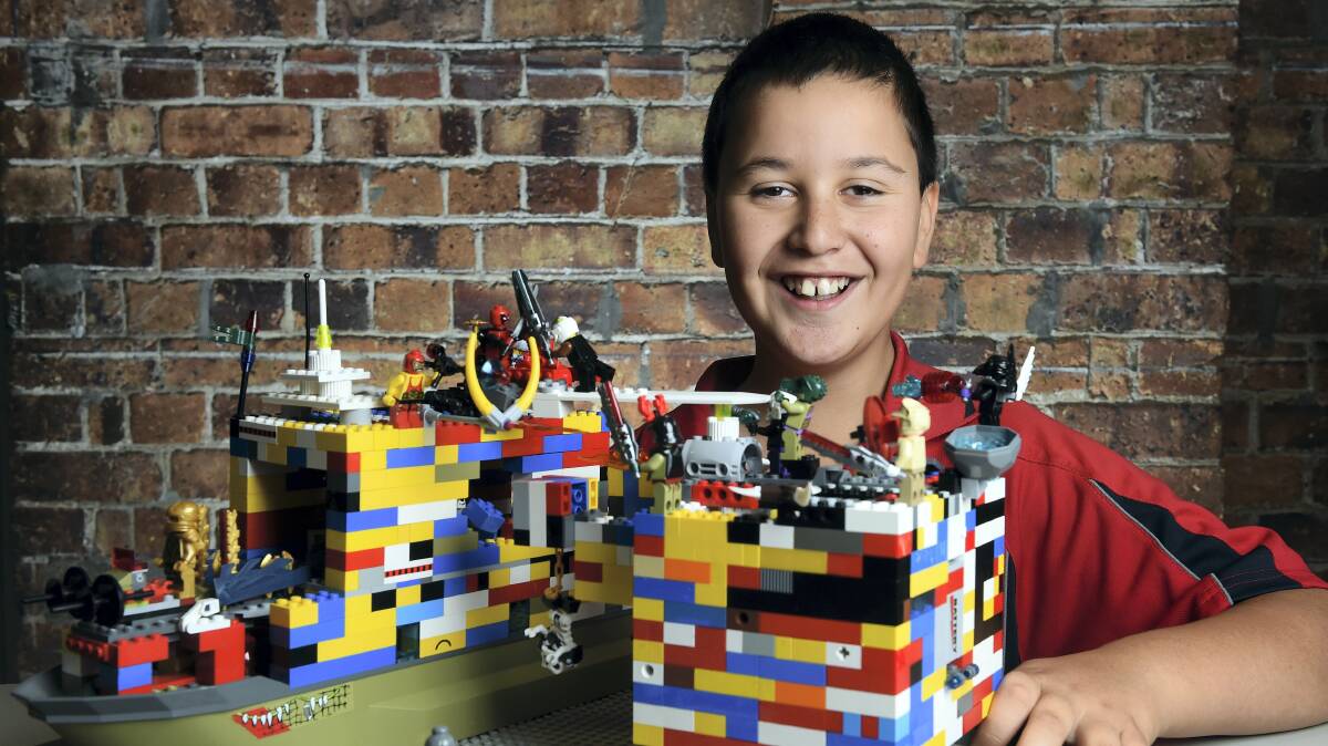 Invermay Primary School grade 5 pupil Blake Wilson with his Lego display, which will feature at Brixhibition Launceston.  Picture: MARK JESSER
