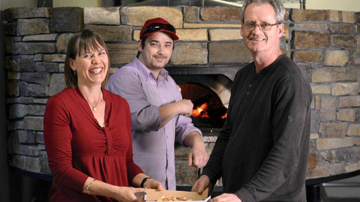 KiaOra Pizza owners Cindy Hollings, Nathan Barnett and Kevin Barnett.