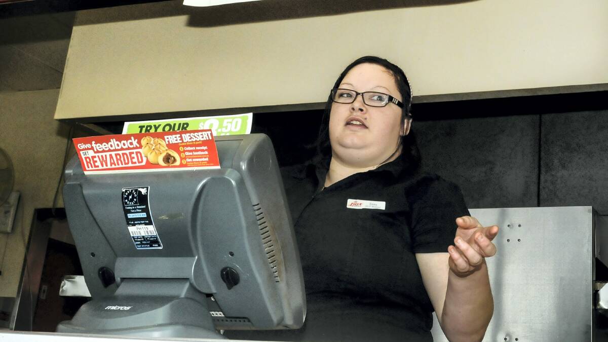 Mowbray Pizza Hut manager Emma Gower  was on duty when the business was held-up on Saturday.
