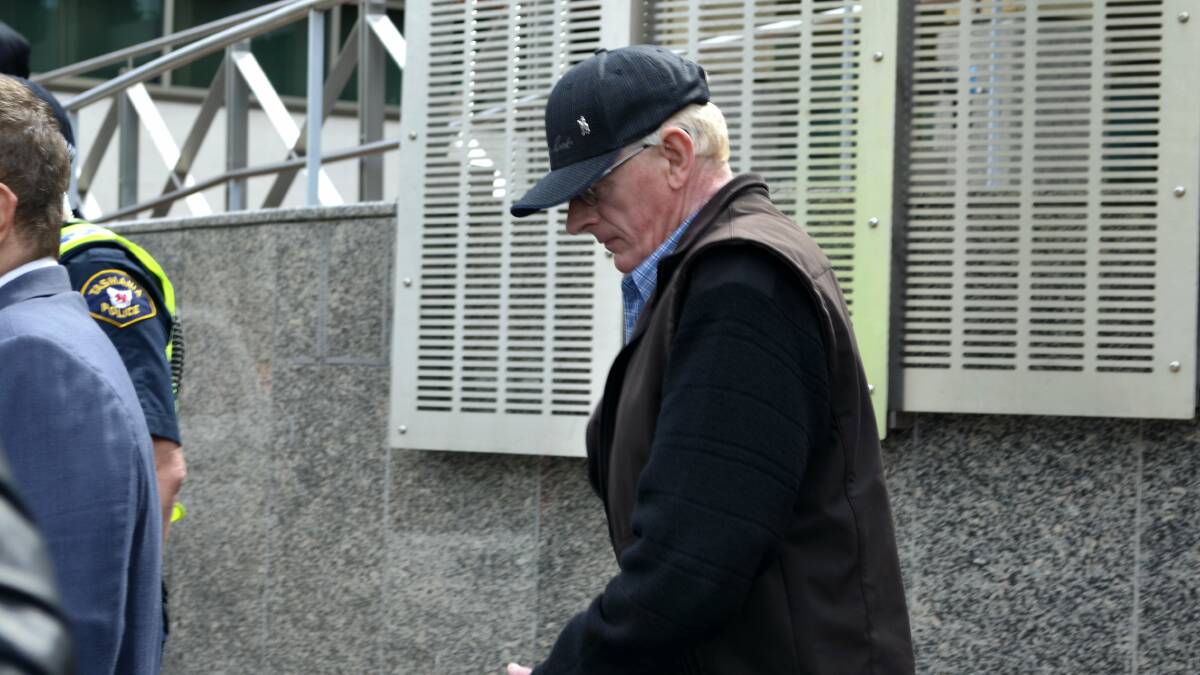 Geoffrey Charles Hunt leaving the inquest. Picture: GEORGIE BURGESS 