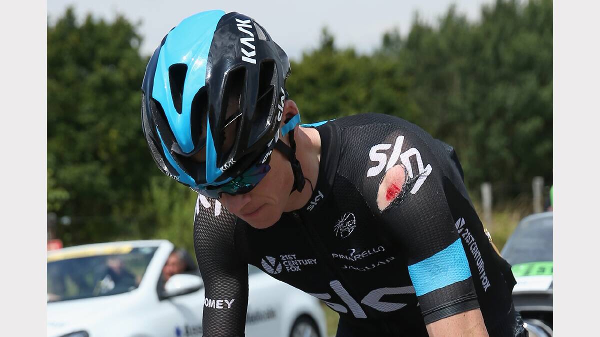 Injured Sky teammate Chris Froome. Photos: Getty Images