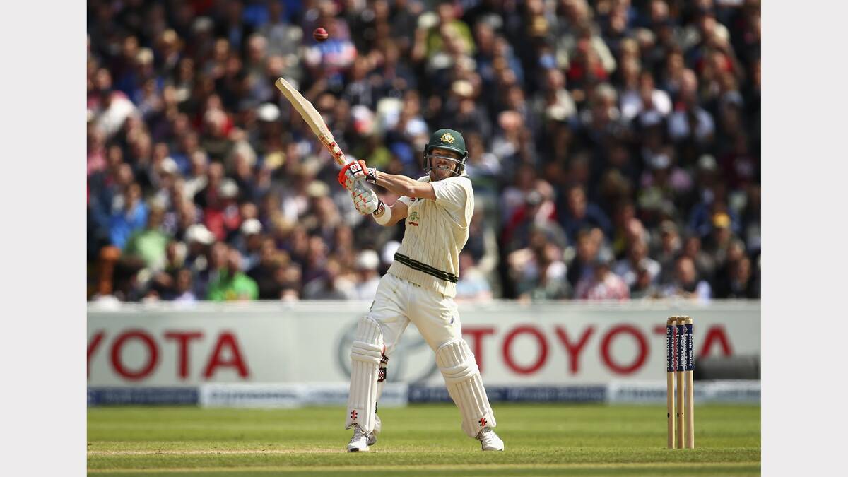 David Warner of Australia bats during day two of the 3rd Investec Ashes Test match between England and Australia at Edgbaston on July 30, 2015 in Birmingham, United Kingdom.  (Photo by Ryan Pierse/Getty Images)