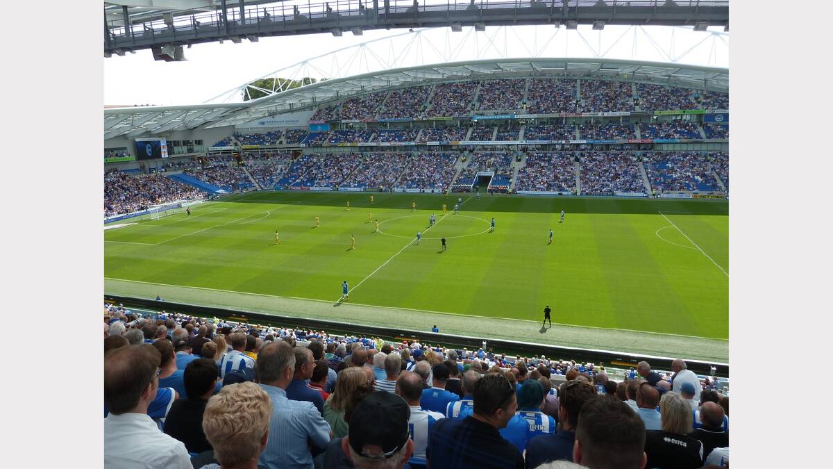 Kick-off for the English football season with Brighton and Hove Albion taking on Sheffield Wednesday at the Amex Stadium. 