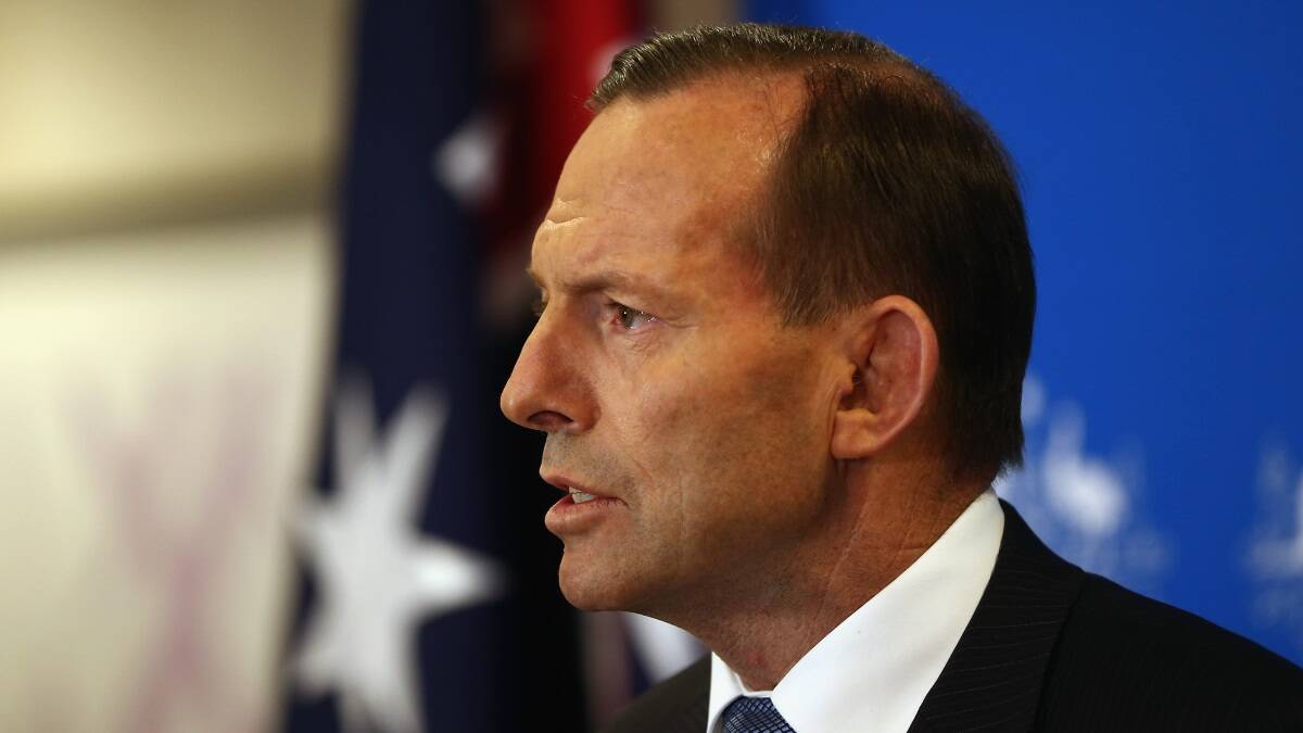 Australian Prime Minister Tony Abbott speaks at a press conference on August 12, 2014 in London. Photo: Getty Images
