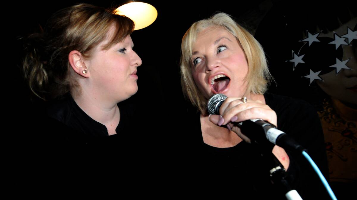 Megan McCrea, of VIctoria and Kerri Gay, of Launceston, at the Comedy Workshop at Fresh. Picture: GEOFF ROBSON.