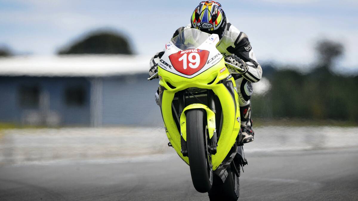  Brett Simmonds, of Hobart, will be racing on his home track at Symmons Plains in the  fourth round of the Australian Superbike Championship from September 4-6.